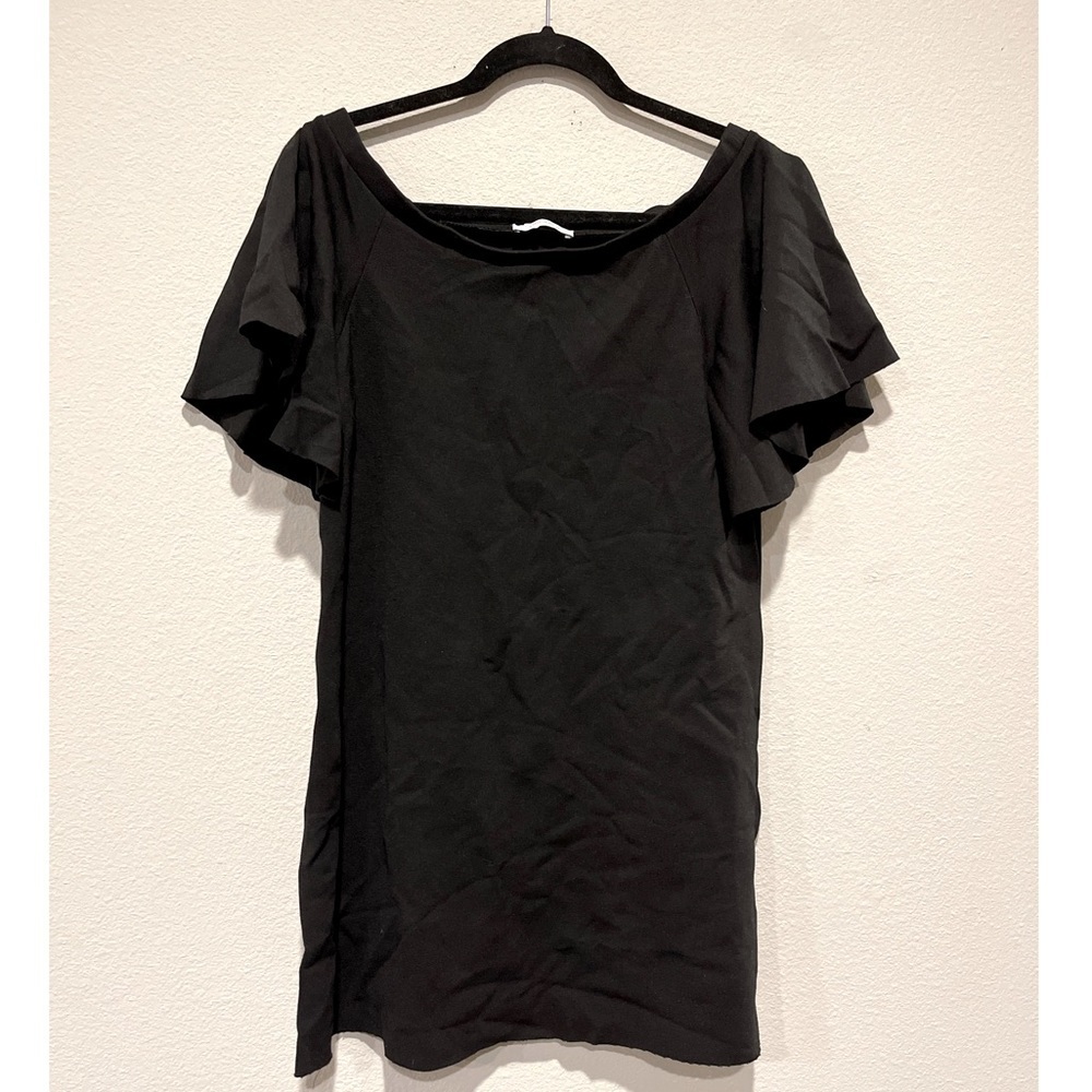Zara| Black flutter sleeve top| Size medium